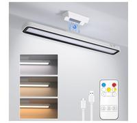 Lamptobe 5W LED Under Cabinet Kitchen Lights, 3-Color-Temps, Dimmable, Touch or Remote Control, USB-C 2000mAh Rechargeable Battery Operated, Suitable for Kitchen, Cupboard, Wardrobe, Stair and Mirror