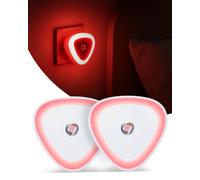 Lamptobe 625nm Red Night Light Plug in Wall, Soft Glow, Zero Blue Light | Dusk to Dawn Sensor Auto On/Off, 2-Pack 0.5W Energy Saving Plug in Red Sleep Night Light for Baby Nursery Bedroom Kids Room