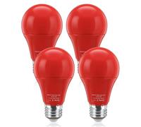 Lamptobe 670nm Red Light Sleep Therapy Bulbs - 9W E27 A60 Red LED Bulb for Melatonin Promote 100% Blue Light Blocking Red Nigh Light Bulbs for Sleeping, Baby Nursery, Lamps, Non-Dimmable (4-Pack)