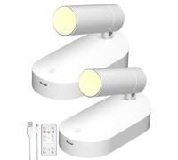 Lamptobe Battery Operated Spot Light with Timer and Remote,2 Pack 2000mAh Rechargeable Picture Light Indoor,3 CCT Dimmable Uplighting Stick on Wall for Accent Lighting Plants or Artwork