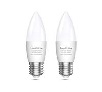 Lamptobe Candle E27 Screw Bulb, Large Screw in Light Bulb E27 LED Bulb, Non-dimmable 7W C37 ES Candle Light Bulbs for Chandelier and Ceiling Pendant, Warm White 3000K, 2-Pack
