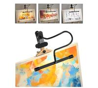 Lamptobe Clip-On Easel Lights for Painting,7W Artist Lamp,3 Color Modes,10 Brightness Levels,Flexible Gooseneck Clip Light for Easel,Desk,Piano,Studio,Monitor,USB Powered(Adapter Not Included)