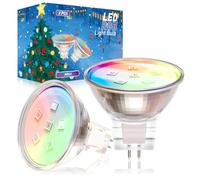 Lamptobe Color Changing MR11 LED Bulbs 12V, GU4 Bi-pin Base, 2W MR11 Colored Bulbs, 12 Multicolors, Suitable for Christmas Holiday Decoration Outdoor Landscape Lighting, 2-Pack(No Remote)