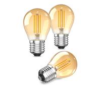 Lamptobe E27 LED Light Bulb Warm White, 2.5W Large Screw-in 2200K G45 ES Mini Golf Ball 20W Equivalent Vintage Screw-in Filament Amber Glass Non-DIM 3PCS