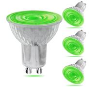Lamptobe GU10 Green LED Spotlight Bulbs,5W GU10 Coloured Spot Light AC 220-240V 120 Degree Beam Angle 50W MR16 Green Halogen Replacement for Wall Washer Lamps,Landscape Lighting,4 Pack