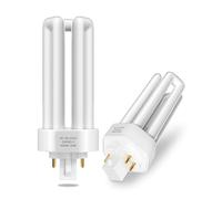 Lamptobe GX24Q-3 26W Compact Fluorescent Lamp 4 Pin - Natural White 4000K Energy Saving PLT-840 CFL Light Bulbs 3U Triple Turn CFL AC 220V Non-dimmable for Bathroom Bedroom Hallway Garage (2-Pack)