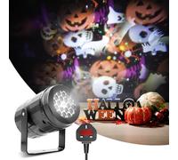 Lamptobe Halloween Projector with 16 Dynamic Ghost Lighting Effects, Halloween Decorations LED Projector, Mains Powered Ghost Lights Decoration for Outdoor Indoor Party Window, UK Plug, AC 220V-240V