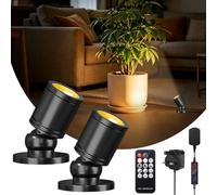 Lamptobe LED Mini Spot Light Plug in Picture Lights,2-in-1 3000K Warm White Spotlights,Dimmable Art Picture Lights Wired Accent Uplights for Plants Picture Jewelry Showcase Artwork