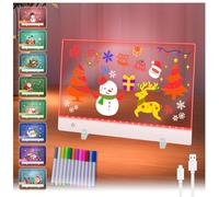 Lamptobe LED Note Board with 12 Colors Pen,35 * 25CM LED Drawing Board with Stand,Acrylic Magic Board for Valentines Day Decorations,Touch Control Arts Note Board for Office School Home Cafe
