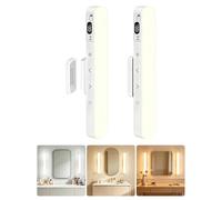 Lamptobe Makeup Mirror Light Stick On Mirror with Battery Level Display 2PC | Vanity Lights Bar Rechargeable Make Up Light with Remote Magnetic Dressing Table Lights with 5 CCT&Dimmable for Bathroom