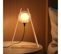 Lamptobe Minimalist Modern Table Lamp, Glass Globe Bedside Lamp, Cozy Warm Light Mood Lighting for Bedroom, Living Room - Charming Transparency Series