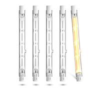 Lamptobe R7s Linear Halogen Bulb 118mm 120W, Dimmable J118 J Type Double Ended Floodlight Bulbs R7s LED Replacement 118mm Security Flood Halogen Light Bulbs Super Bright Warm White 2800K, 5-Pack
