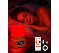 Lamptobe Red Light Lamp for Sleep,670nm Red Light & 1700K Amber Night Light | Dimmable Remote Control Rechargeable Night Lamp with Timer,Red Light Therapy Lamp for Baby Nursery, Bedroom, Travel