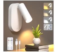 Lamptobe Wireless LED Battery Operated Wall Lights,360°Rotation Rechargeable Wall Light with Remote,Dimmable & Timer,3000K/4500K/6500K Magnetic Wall Lights for Living Room Corridor or Artwork