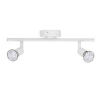 Lampwise Luna Twin Spot Light GU10, White Ceiling Fitting with 2X LED Bulbs 5W (65W) Warm White 2700K