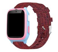 Lamsahw for MyFirst Smart Watch Band, Quick Release Breathable Nylon Woven Fabric Replacement Accessory Strap Compatible for MyFirst Fone S3, Fone S3+, Fone S3c, Fone S4, Fone R2 Watch (Red, 20mm)