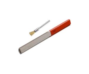 LAMSAM 1/4"-Wide for Luthier to Maintain Classical Dobro Guitars, Fine-Coarse-Grits-in-One Setting Tool for Dressing Nuts Mounting Surface, a Wire Bristle Brush Included