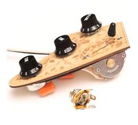 LAMSAM Prewired for Electric Guitar with Triple Single Coil Pickups, Pre-soldered Wiring Kit Included Smooth 5-way Blade Switch 2 Tone 1 Volume Pots Orange Capacitor, Black