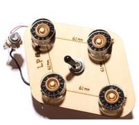 LAMSAM Prewired Wiring Harness for Guitars with Humbucker Pickups, Standard Wiring Kit with Potentiometers Orange Capacitors Toggle Switch Output Jack to Upgrade Your Guitar's Tone, Black 01B