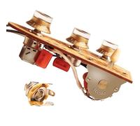 LAMSAM Wiring Harness Kit for Electric Guitar with HSS Pickup Configuration, Push Pull Coil Splittable Wiring, Prewired 5 Way Blade Switch Large Pots Orange Caps, Output Jack Included (yellow)