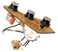 LAMSAM Wiring Harness Kit for Electric Guitar with HSS Pickup Configuration, Push Pull Coil Splittable Wiring, Prewired 5 Way Blade Switch Full Size Pots Orange Capacitor, Output Jack Included, Black