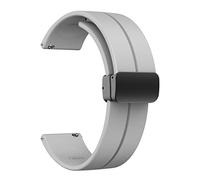 Lamshaw 12mm, 14mm, 16mm,18mm, 20mm, 22mm, 24mm Silicone Magnetic Watch Bands, Quick Release Soft Silicone Magnetic Buckle Sport Replacement Straps Accessories Band for Men Women (Gray, 20mm)