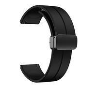 Lamshaw 12mm, 14mm, 16mm,18mm, 20mm, 22mm, 24mm Silicone Magnetic Watch Bands, Quick Release Soft Silicone Magnetic Buckle Sport Replacement Straps Accessories Band for Men Women (Black, 21mm)