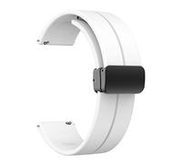 Lamshaw 12mm, 14mm, 16mm,18mm, 20mm, 22mm, 24mm Silicone Magnetic Watch Bands, Quick Release Soft Silicone Magnetic Buckle Sport Replacement Straps Accessories Band for Men Women (White, 21mm)
