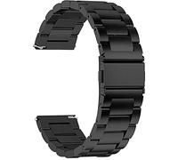 Lamshaw 14mm 16mm 18mm 19mm 20mm 22mm 24mm Metal Watch Bands, Quick Release Stainless Steel Watch Adjustable Replacement Strap Accessories Classic Wristband for Men Women (Black, 18mm)