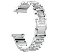 Lamshaw 18mm 19mm 20mm 21mm 22mm 24mm Bling Watch Bands, Quick Release Women Jewelry Bling Diamond Metal Dressy Strap Adjustable Replacement Strap Accessories Sports Band for Men Women (Silver, 21mm)