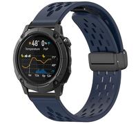 Lamshaw 20mm, 22mm, 24mm Breathable Soft Silicone Magnetic Butterfly Clousure Sport Replacemet Band Straps Compatible with COROS NOMAD Smartwatch (Dark Blue, 24mm size band)