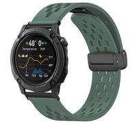 Lamshaw 20mm, 22mm, 24mm Breathable Soft Silicone Magnetic Butterfly Clousure Sport Replacemet Band Straps Compatible with COROS NOMAD Smartwatch (Army Green, 24mm size band)