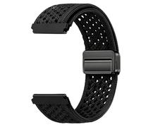 Lamshaw Braided Stretchy Nylon Bands for 18mm 19mm 20mm 21mm 22mm 23mm 24mm Watch, Quick Release Breathable Sport Loop Braided Nylon Magnetic Buckle Straps Accessories for Men Women (Black, 21mm)