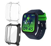 Lamshaw Case Compatible with Ice Smart Junior 2.0 1.75 Inch Smartwatch, Case with Screen Protector, [Anti-Scratch] [Ultra Thin Soft] Full Cover TPU (Black+Transparent)