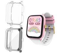 Lamshaw Case Compatible with Ice Smart Junior 2.0 1.75 Inch Smartwatch, Case with Screen Protector, [Anti-Scratch] [Ultra Thin Soft] Full Cover TPU (Transparent+Silver)