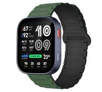 Lamshaw Compatible for Amazfit Bip Max Bands, Magnetic Silicone Sport Strong Magnet Strap Watchband Compatible for Amazfit Bip Max,Active 2,T-Rex 3 Pro 48mm,GTS 4,Amazfit Smartwatch,etc (Green, 22mm)