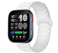 Lamshaw Compatible for Amazfit Bip Max Bands, Magnetic Silicone Sport Strong Magnet Strap Watchband Compatible for Amazfit Bip Max,Active 2,T-Rex 3 Pro 48mm,GTS 4,Amazfit Smartwatch,etc (White, 20mm)