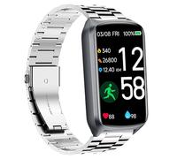 Lamshaw Compatible for Amzhero Fitness Tracker Band, 16mm Quick Release Stainless Steel Metal Replacement Straps Compatible for Amzhero D26 1.47 Inches Fitness Tracker (Silver)