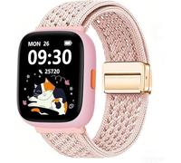 Lamshaw Compatible for BIGGERFIVE Smart Watch Band, Quick Release Breathable Sport Loop Braided Nylon Strap Compatible with BIGGERFIVE BW01,BW02/BW03,Star 2,A25,A21 Smartwatch (Pink, 20mm)