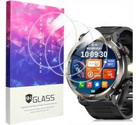 Lamshaw Compatible for Blackview Military Smart Watch Screen Protector, [3 Pack] 9H Tempered Glass Screen Protector Film Compatible with Baolubao/Blackview W50PRO 1.45 Inch Smart Watch (3 Pack)