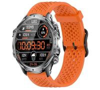 Lamshaw Compatible for HIRREO Smart Watch Bands, 22mm Silicone band with Metal Buckle Compatible for LIGE, HIRREO FV12, FV14, FV15, EF7, BW0290A-1.39" Smartwatches (Orange, 22mm size band)