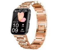 Lamshaw Compatible for MorePro Smart Watch Bands, Quick Release Soft Silicone Sport Wristband Replacement Straps Compatible for MorePro HM57, Air 2 Smart Watch (Rose Gold, 22mm size band)