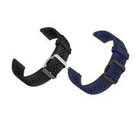 Lamshaw Compatible for MyFirst Smart Watch Bands, Quick Release Silicone band with Metal Buckle Compatible for MyFirst Fone S3, Fone S3+, Fone S3c, Fone S4, Fone R2 Smart Watch (Black+Blue, 20mm)