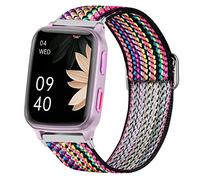 Lamshaw Compatible for Popglory 1.85'' P66 Smart Watch Band, Stretch Elastics Adjustable Strap Compatible for MorePro H56 Smart Watch / Kimnix T99 Pro Watch / LESHIDO CS08 1.85" Watch (Boho Rainbow)