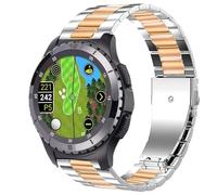 Lamshaw Compatible for SkyCaddie Watch Bands, Quick Release Stainless Steel Metal Replacement Straps Compatible for SkyCaddie LX2, LX5, LX5C Smart Watches (Silver-Rose, 20mmSize)