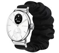 Lamshaw Compatible for Withings Smartwatch Bands, 18mm, 20mm Fabric Elastic Scrunchie Elastic Women Cute Replacement Straps (20mm size band, Black)