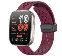 Lamshaw Compatible with Amazfit bip 6 bands, 20mm, 22mm Quick Release Breathable Soft Silicone Sport Band Replacemet Straps Compatible with Amazfit Smartwatch (Wine Red, 22mm size band)