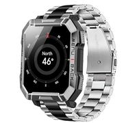 Lamshaw Compatible with Blackview Smart Watch bands, 20mm, 22mm Stainless Steel Metal Replacement Strap Bracelet Men & Women Compatible with IOWODO W60, R30 Pro, R50, Compatible with Blackview W60
