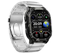 Lamshaw Compatible with Carbinox X-Ranger Bands, Stainless Steel Metal Replacement Strap Bracelet Compatible with Carbinox X-Ranger, Vortex, Vesta Smart Watch (H Metal-Silver)