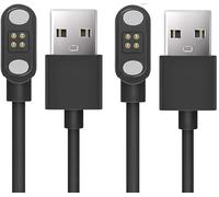 Lamshaw Compatible with H2O Audio Bone Conduction Charger, Magnetic Replacement Charging Compatible for H2O Audio TRI 2, TRI 2 Pro, Snow PRO Bone Conduction (2 Pack-Black+Black, 4 Grid Charger)
